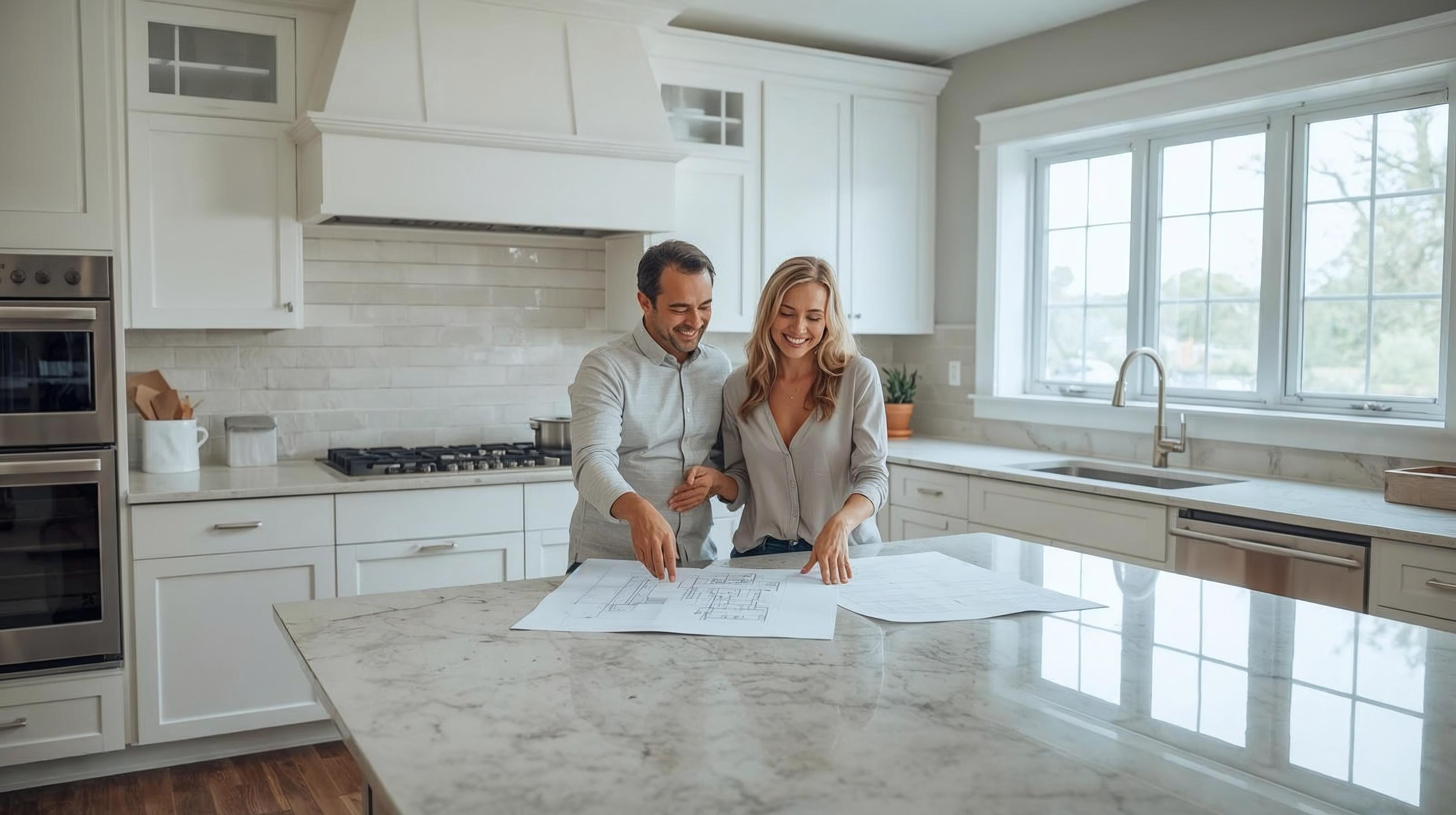 Couple planning a renovation