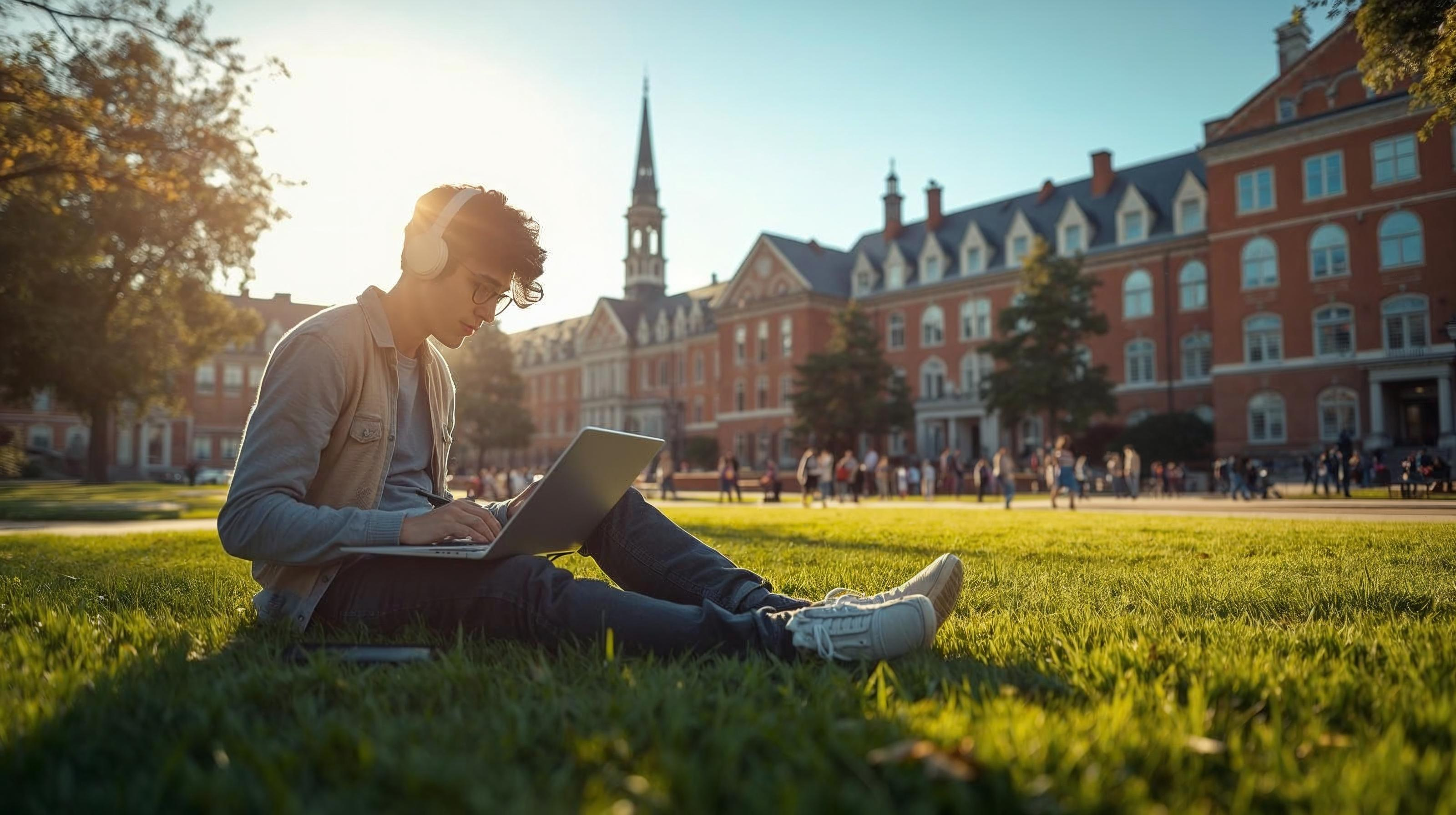 Student on campus