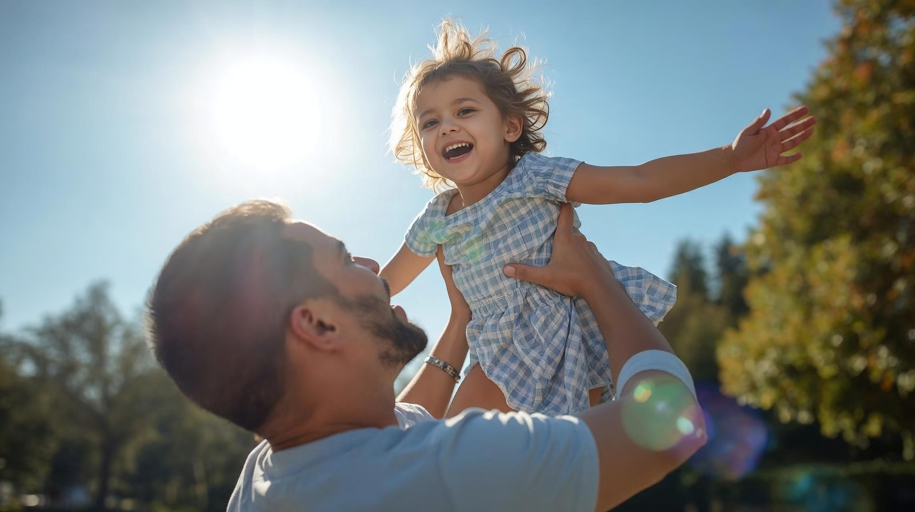 Father playing with child